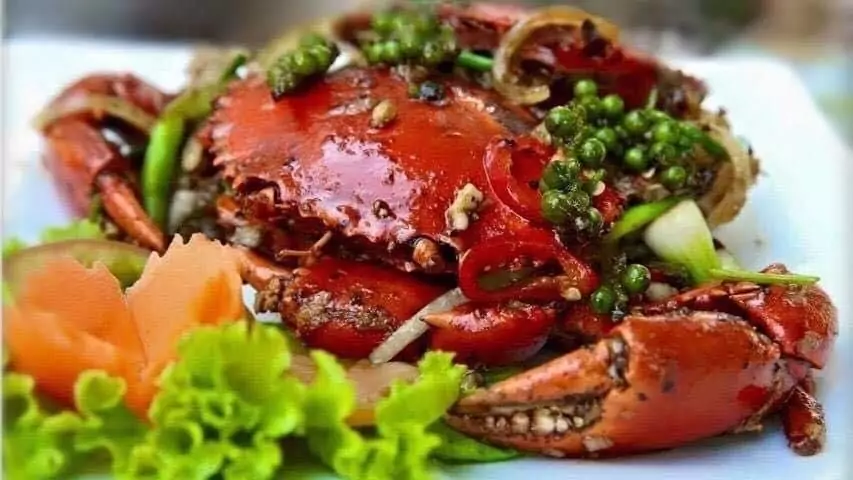 Crabe sauté au poivre vert de Kampot