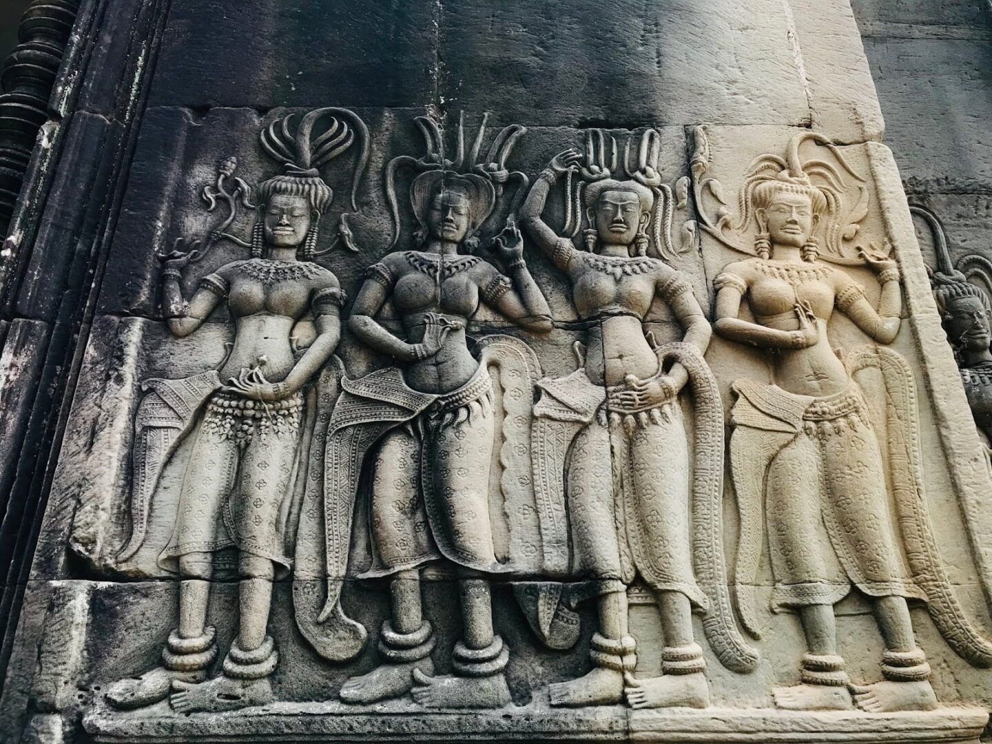 Danseuses Apsara sur les murs d'Angkor et d'Angkor Thom Cambodge