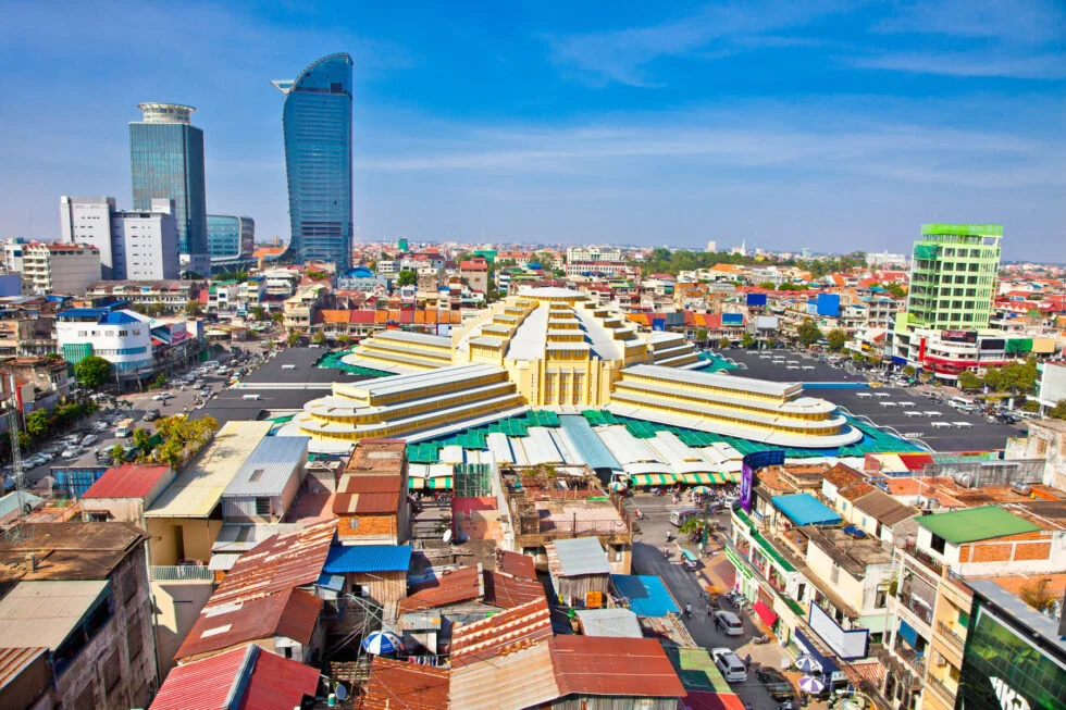 Marché central Psar Thmey à Phnom Penh, Cambodge