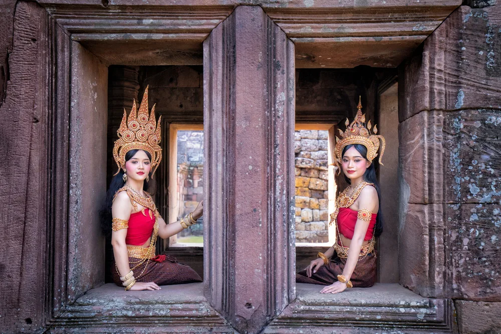 Absara portrait in Phanomrung Historical Park, the ancient castle in Burirum, Thailand
