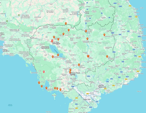 Itinéraire du circuit 2 : étapes à compléter