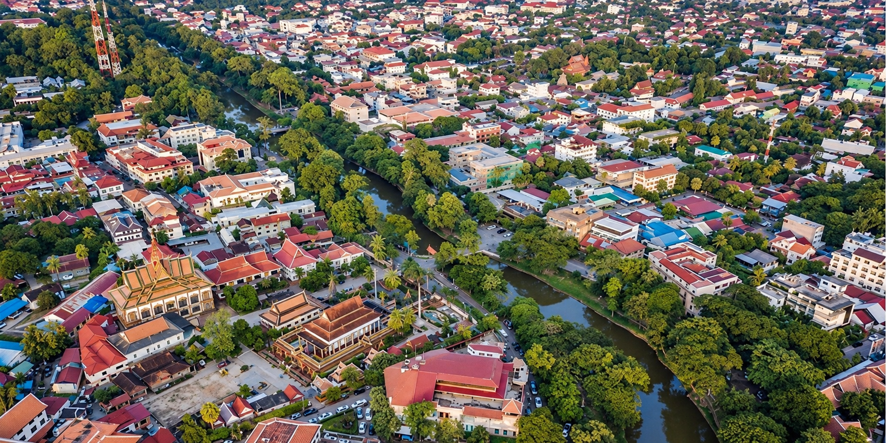 La ville de Siem Reap, camp de base pour visiter les temples d'Angkor